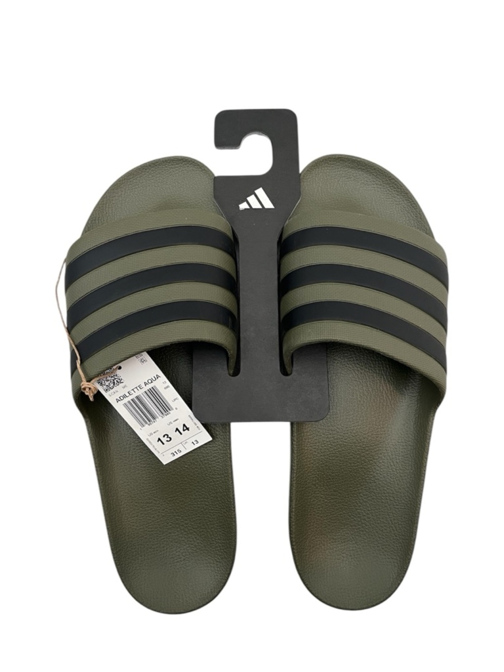 Adidas Unisex Adilette Aqua Slides Dark Green Men 13/Women 14 NEW